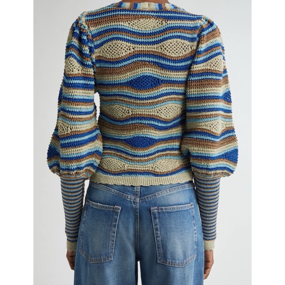 FARM Rio Mixed Waves Striped Cardigan NWOT $198 - Picture 2 of 14